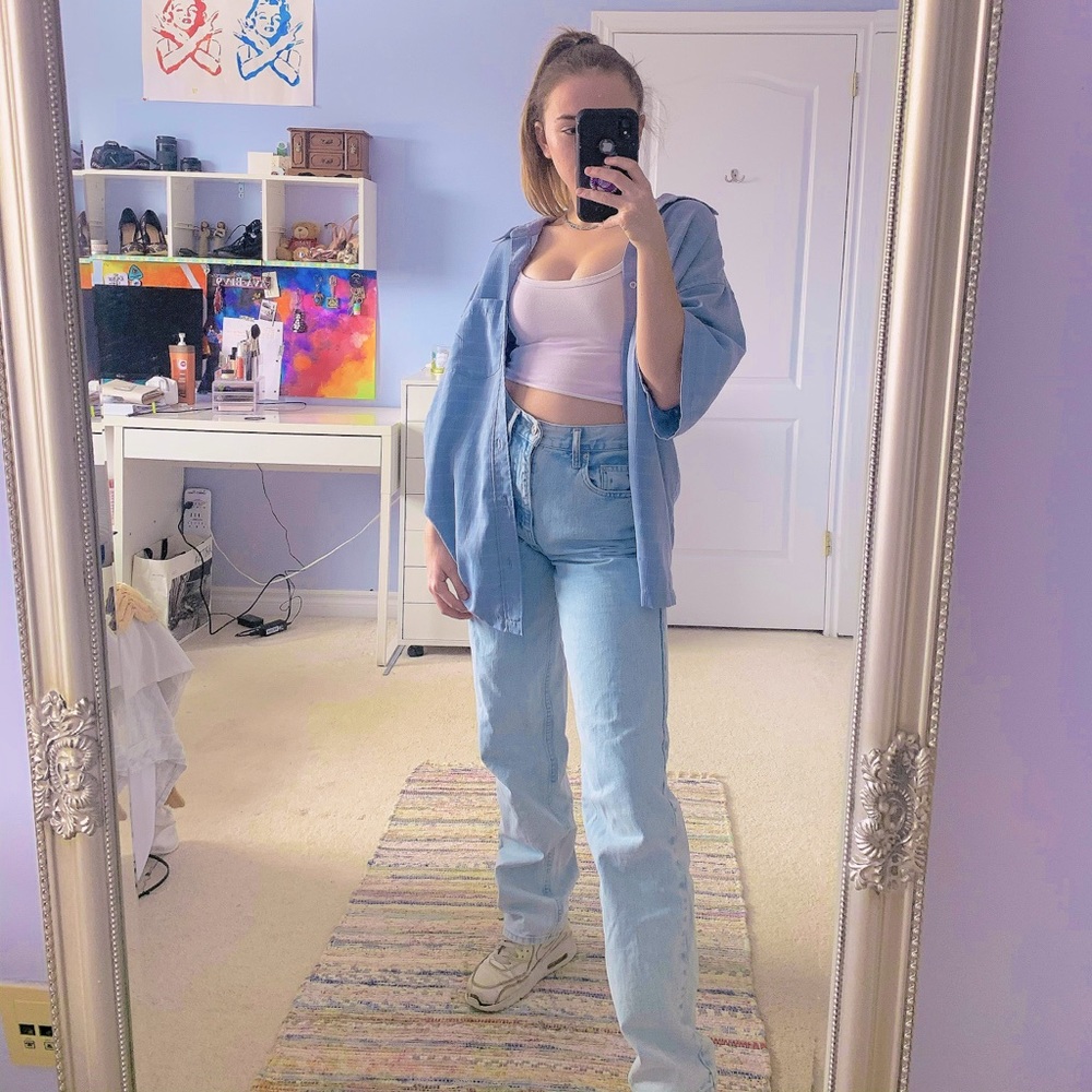 💙BLUE COLLAR TOP💙 - Picture 2 of 4
